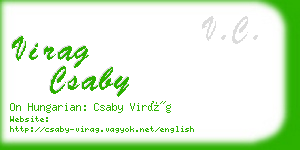 virag csaby business card